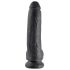 King Cock 9 - czarny dildą z jądrami i przyssawką (23 cm)