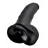 King Cock 9 - czarny dildą z jądrami i przyssawką (23 cm)
