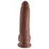 King Cock 9 - duży brązowy dildo z jądrami i przyssawką (23 cm)