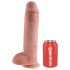 King Cock 11 - przyssawkowy dildo z jądrami (28 cm) - naturalny
