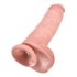 King Cock 11 - przyssawkowy dildo z jądrami (28 cm) - naturalny