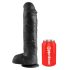 King Cock 11 - duży czarny dildo z przyssawką i jądrami (28 cm)