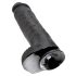 King Cock 11 - duży czarny dildo z przyssawką i jądrami (28 cm)