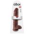 King Cock 11 - duży przyssawkowy dildo z jądrami (28 cm) - brązowy