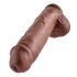 King Cock 11 - duży przyssawkowy dildo z jądrami (28 cm) - brązowy