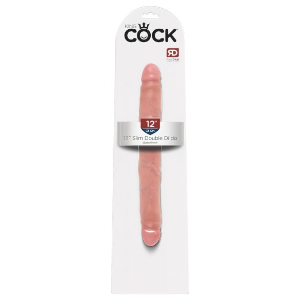 King Cock - podwójny realistyczny dildo 31cm - kolor naturalny