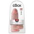 King Cock 9 Chubby - przyssawkowy dildo z jądrami (23cm) - naturalny