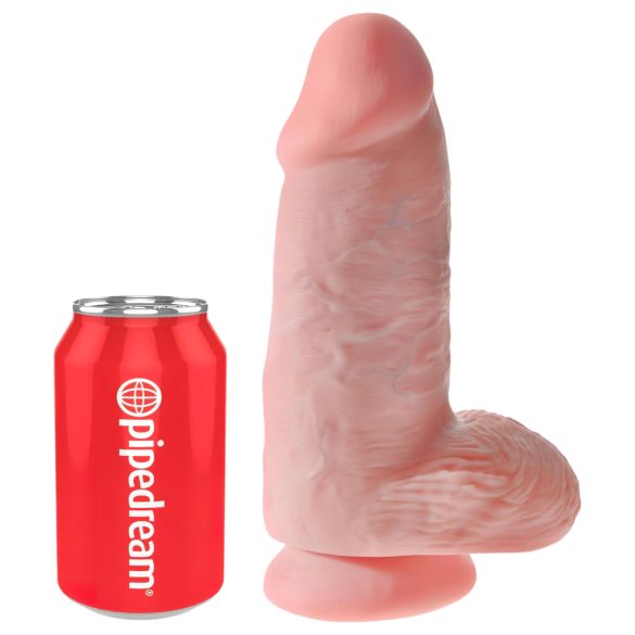 King Cock - dildo z jądrami i przyssawką - 23cm - kolor naturalny