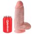 King Cock 9 Chubby - przyssawkowy dildo z jądrami (23cm) - naturalny