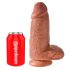 King Cock - dildo z przyssawką - gruby realistyczny - ciemny 23 cm