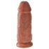 King Cock - dildo z przyssawką - gruby realistyczny - ciemny 23 cm