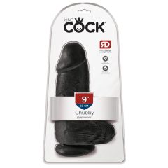   King Cock 9 Chubby - zaciskane dildo do jąder (23 cm) - czarny