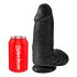 King Cock 9 Chubby: mocny, czarny dilda z przyssawką i jądrami (23cm)