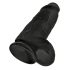 King Cock 9 Chubby: mocny, czarny dilda z przyssawką i jądrami (23cm)