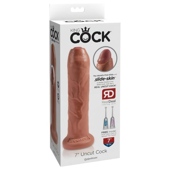 King Cock 7 - realistyczny dildo (18 cm) - ciemny, naturalny