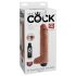 King Cock 10 - realistyczny tryskający dildo (25 cm) - naturalny