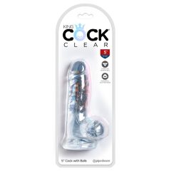 King Cock Clear 5 - małe dildo z jądrami (13 cm)