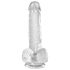 King Cock Clear 6 - mały dildo z przyssawką i jądrami (15 cm)