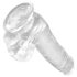 King Cock Clear 6 - mały dildo z przyssawką i jądrami (15 cm)