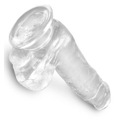 King Cock Clear 6 - małe dildo z jądrami (15 cm)