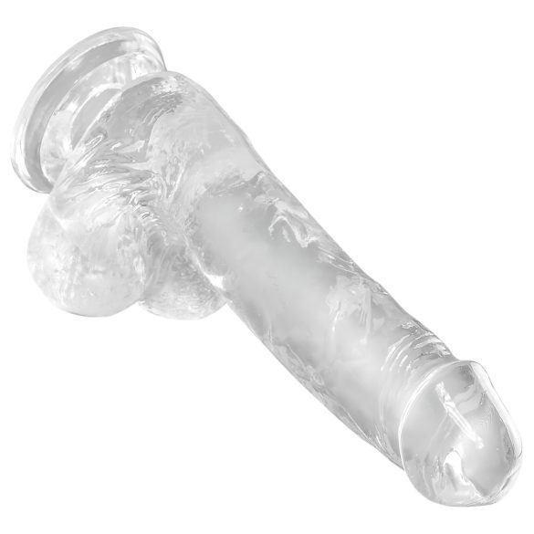 King Cock Clear 6 - dildo z jądrami - przyssawka - 15 cm