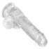King Cock Clear 6 - mały dildo z przyssawką i jądrami (15 cm)
