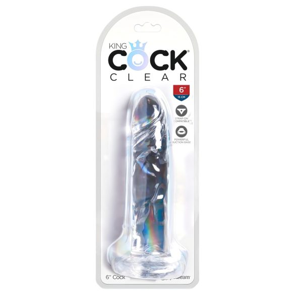 King Cock Clear - dildo z przyssawką - 15 cm