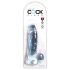 King Cock Clear 7 - dildo z przyssawką i jądrami (18 cm)