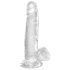 King Cock Clear 7 - dildo z przyssawką i jądrami (18 cm)