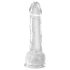King Cock Clear 7 - dildo z przyssawką i jądrami (18 cm)