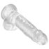 King Cock Clear 7 - dildo z przyssawką i jądrami (18 cm)