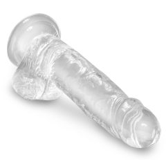 King Cock Clear 7 - dildo z zaciskiem na jądra (18 cm)