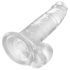 King Cock Clear 7 - dildo z przyssawką i jądrami (18 cm)