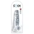 King Cock Clear 8 - dildo z jądrami na przyssawce - 20 cm