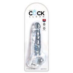 King Cock Clear 8 - zaciskane dildo do jąder (20 cm)