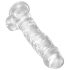 King Cock Clear 8 - dildo z przyssawką i jądrami (20 cm)