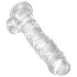 King Cock Clear 8 - dildo z jądrami na przyssawce - 20 cm