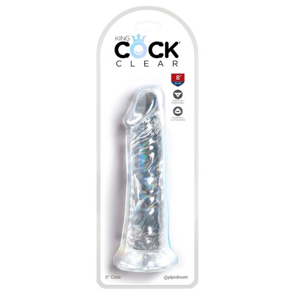 King Cock Clear 8 – przyssawkowy, duży dildo (20 cm)
