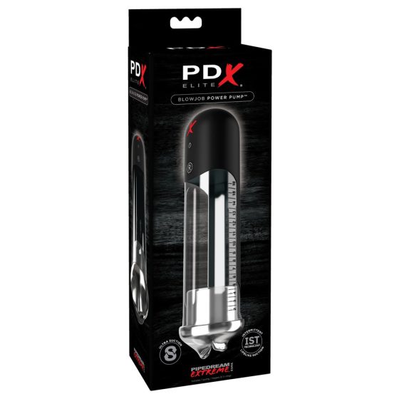 PDX Blowjob - automatyczna pompka do penisa z ustami (czarna)