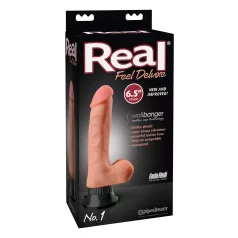   Real Feel Deluxe No.1 - wibrator realistyczny z jądrami - silikon cielisty