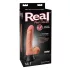 Real Feel Deluxe No.1 - wibrator realistyczny z jądrami - silikon cielisty