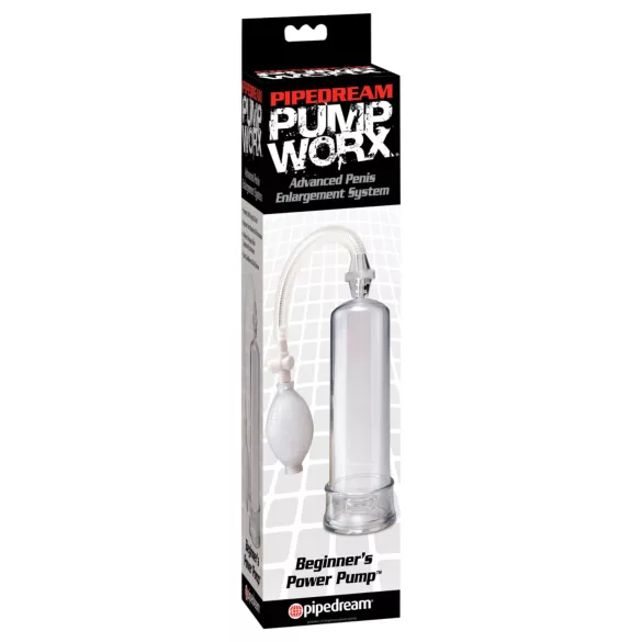 Pipedream - Pump Worx Beginner's - przezroczysta pompka do penisa (19 cm)