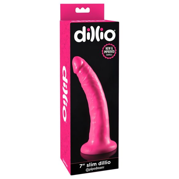 Dillio 7 - różowy, przyssawkowy, realistyczny dildo (18cm)