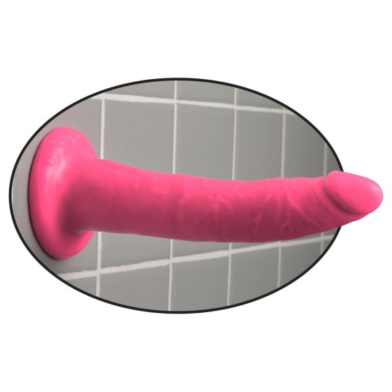 Dillio 7 - zaciskane, realistyczne dildo (18 cm) - różowe