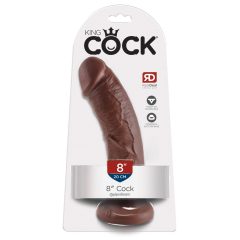 Dildo King Cock 8 (20 cm) - brązowe