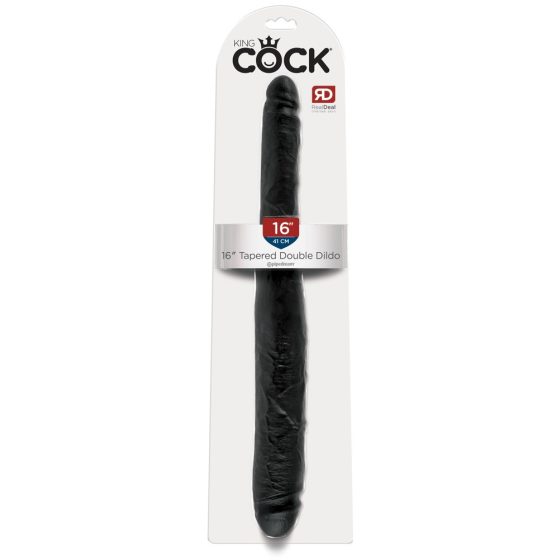 King Cock 16 Tapered - realistyczne podwójne dildo (41 cm) - czarny