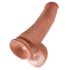 King Cock 15 - gigantyczny dildo (38 cm) - ciemny naturalny