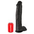 Król Cock 15 - czarny dildo z jądrami i przyssawką (38 cm)