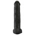 Król Cock 15 - czarny dildo z jądrami i przyssawką (38 cm)