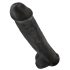 Król Cock 15 - czarny dildo z jądrami i przyssawką (38 cm)
